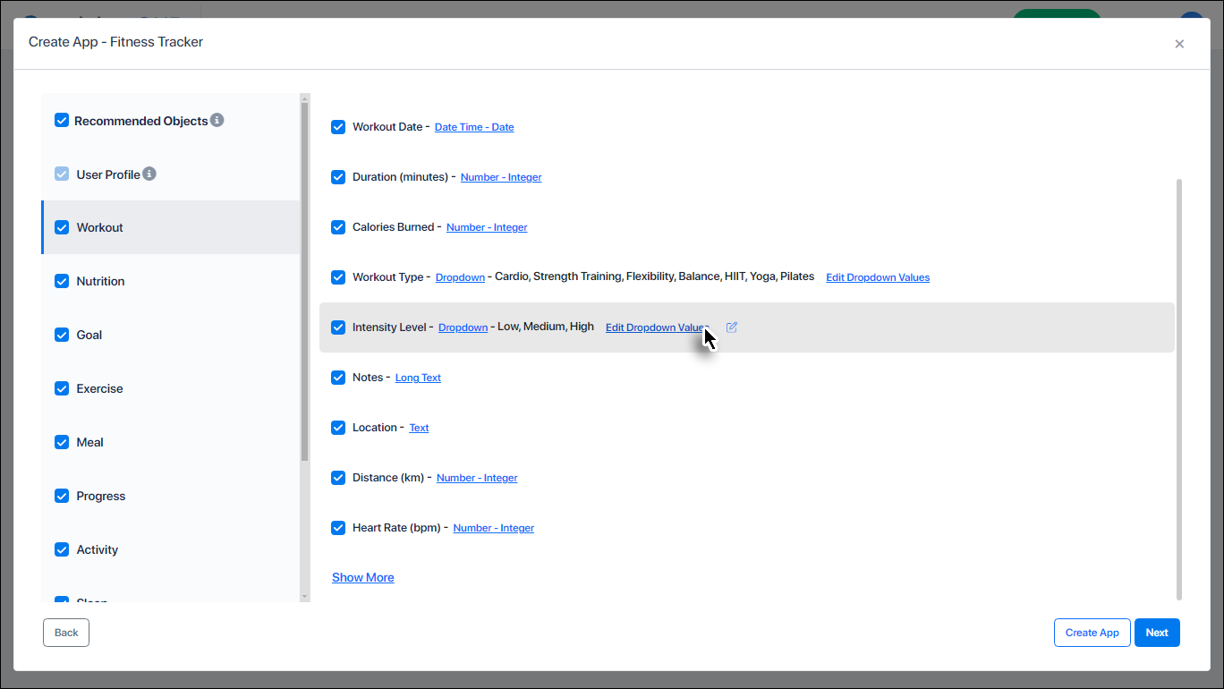 Customize properties