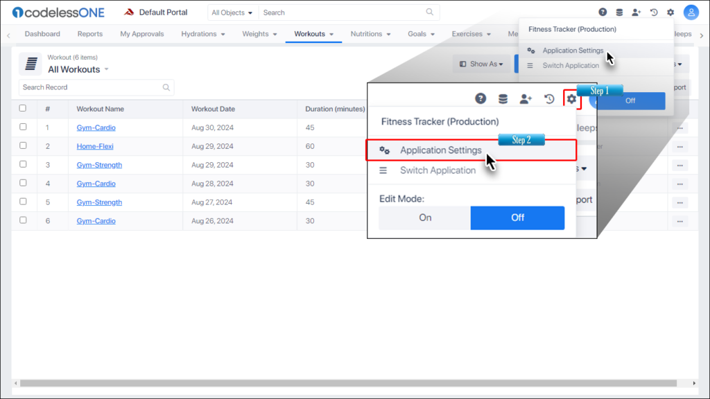 Access Application Settings