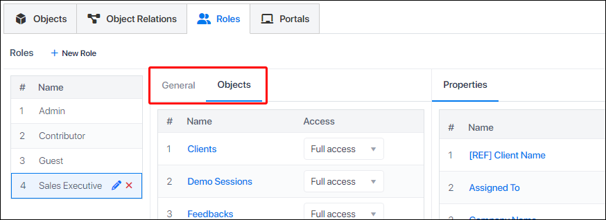 General settings and Object settings