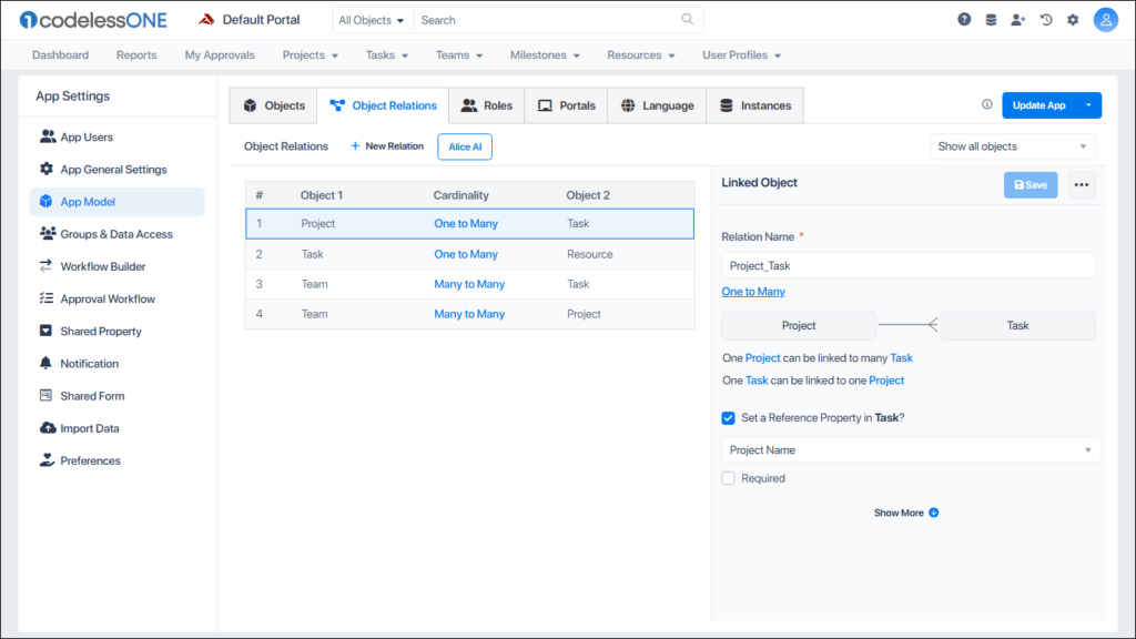 Object relations page