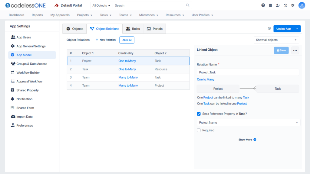 Object relations page