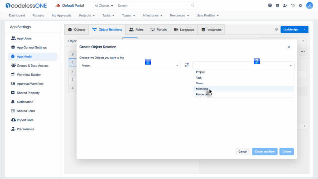 Select Objects to link