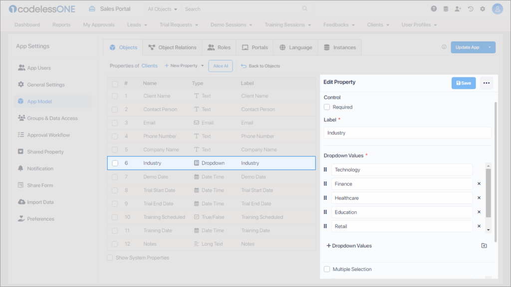 Dropdown Property
