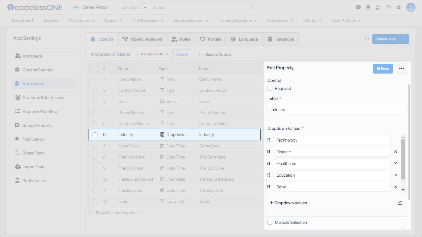 Property Types Sample Interface A Comprehensive Guide to Property Types in Your Application - Codeless ONE
