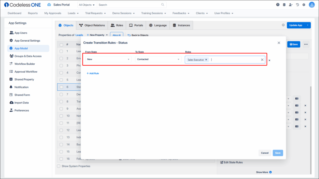State Rule configured