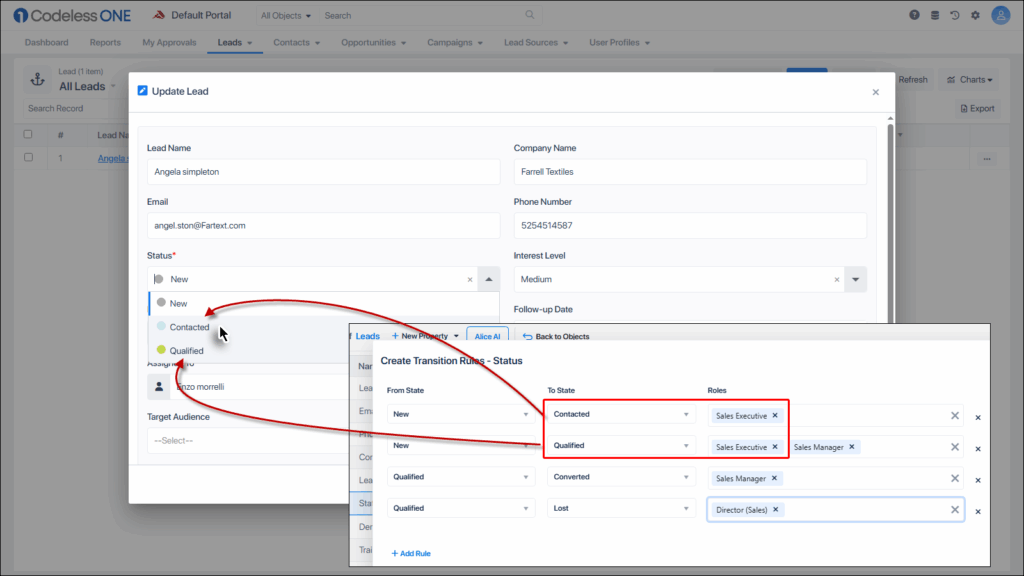 States changes allow for Sales Representative