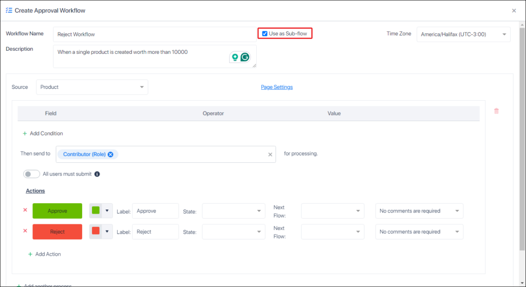 Approval Workflow Sub-flow