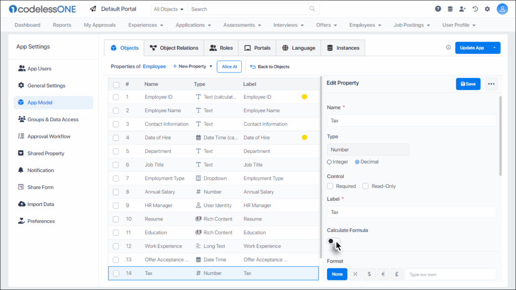 Enable toggle button