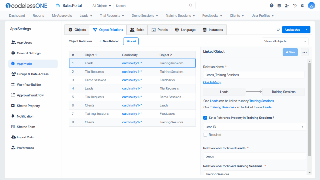 Object Relations Tab