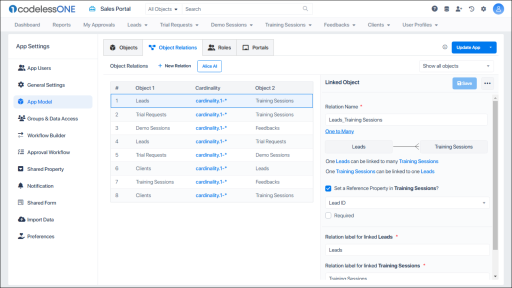 Object Relations Tab