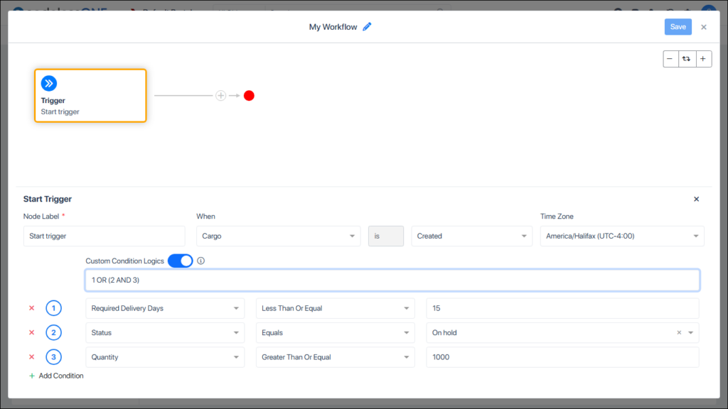 Conditions evaluated from Left to right