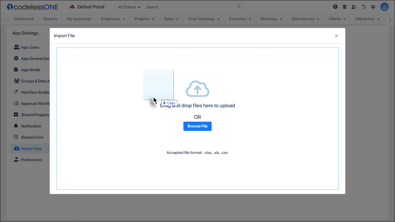 Import Data - Codeless ONE