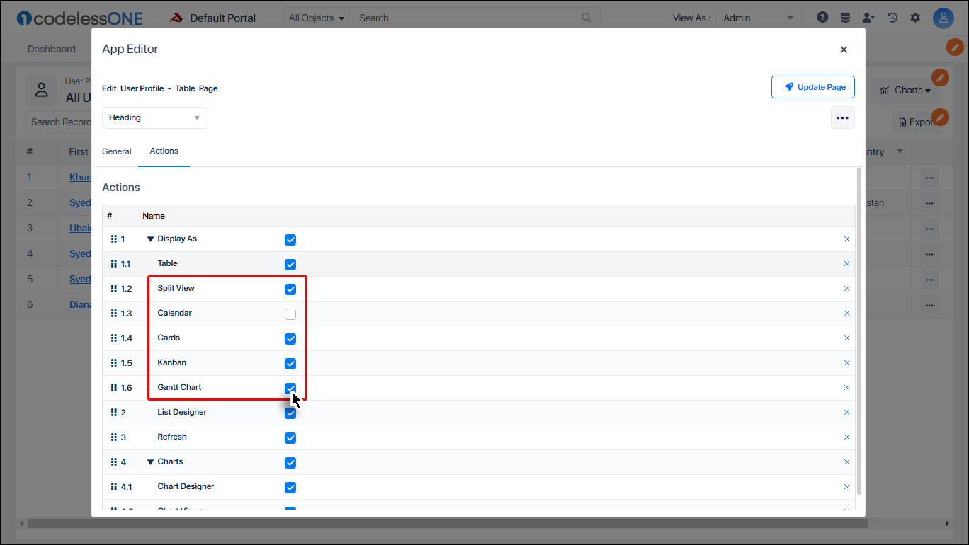 How to display an object in an unsupported view - Codeless ONE