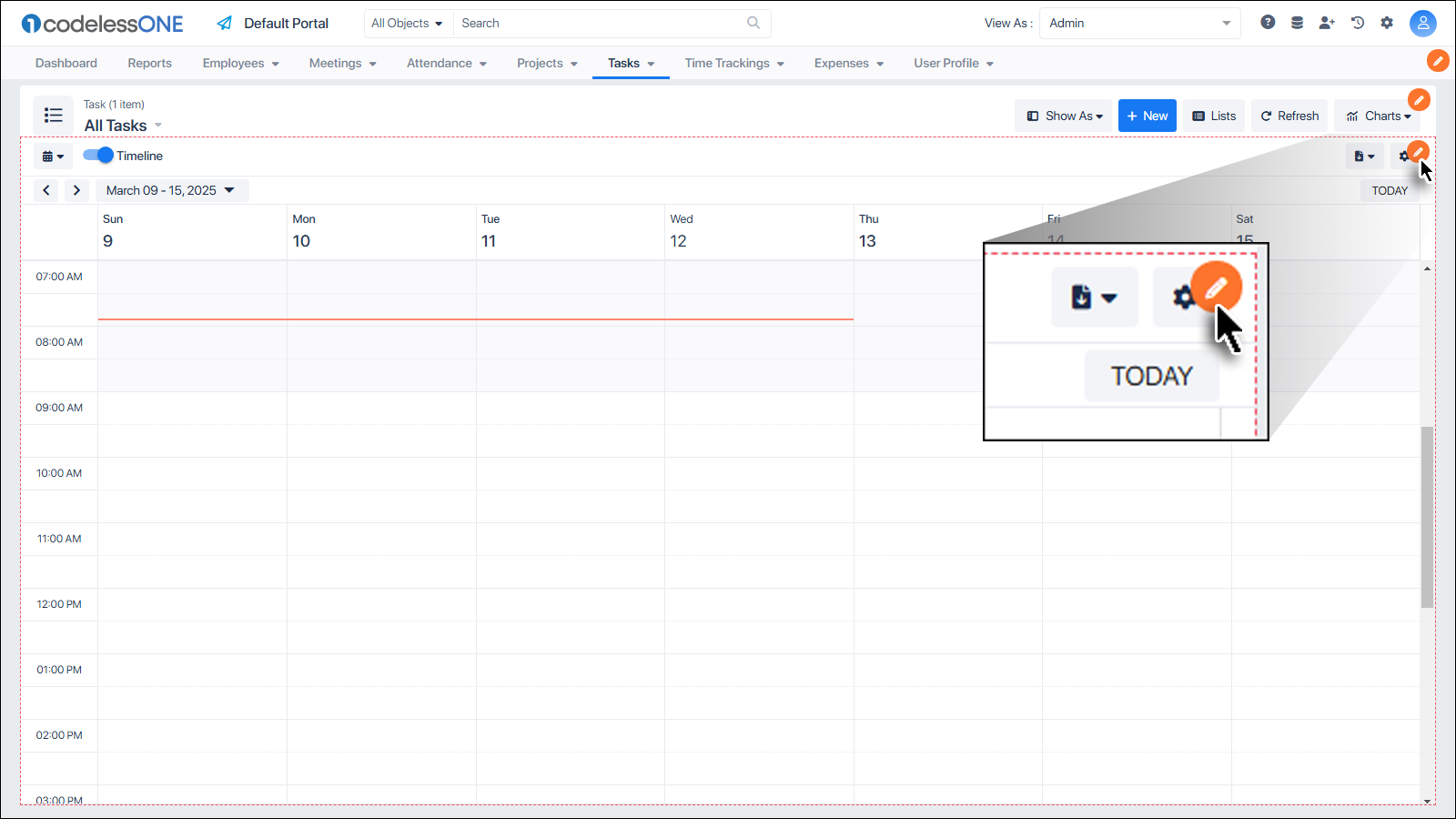 Calendar View - Codeless ONE