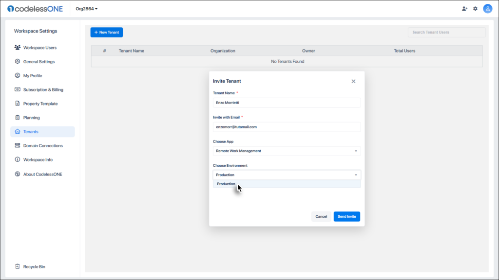 Select the relevant Environment