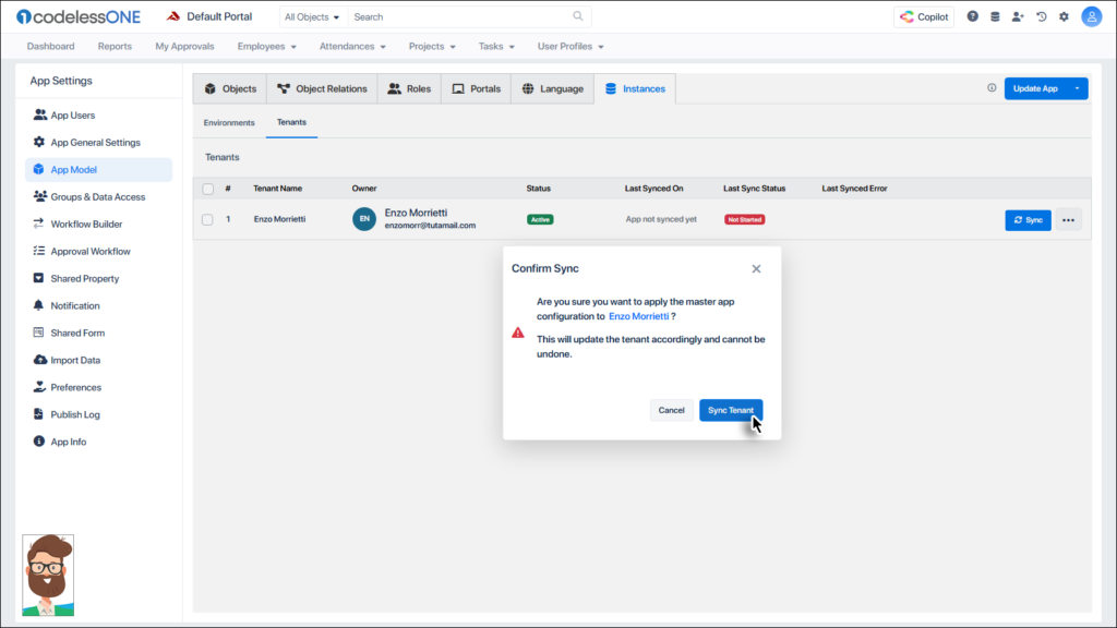 Click Sync Tenant button