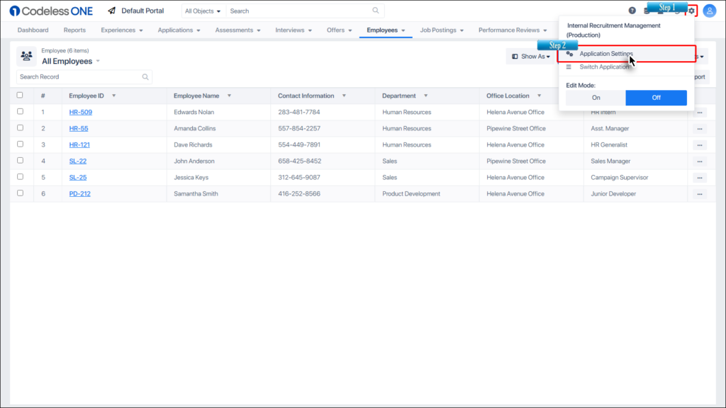 Invoke App Settings