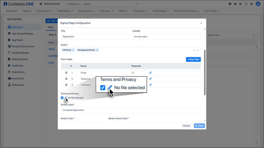 Terms and conditions file
