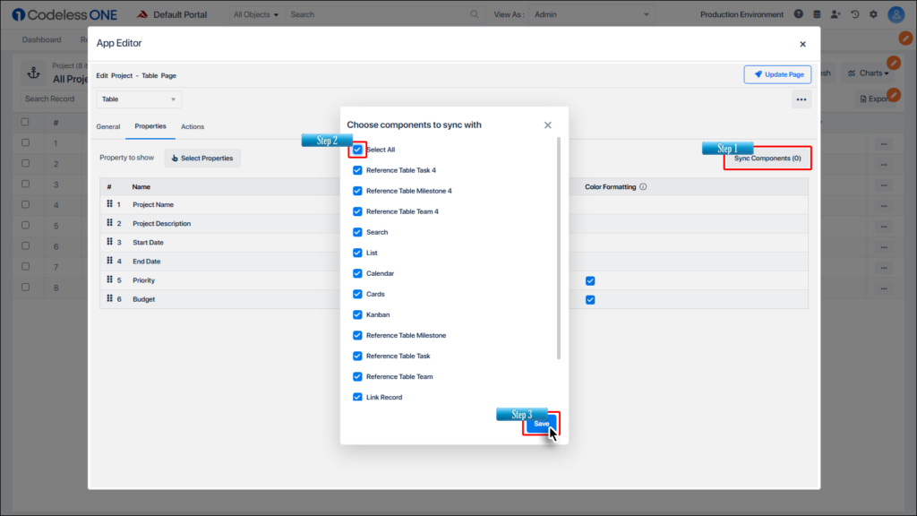 Sync Components to apply color formatting across all the views