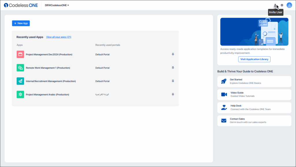 Click the Invite User icon
