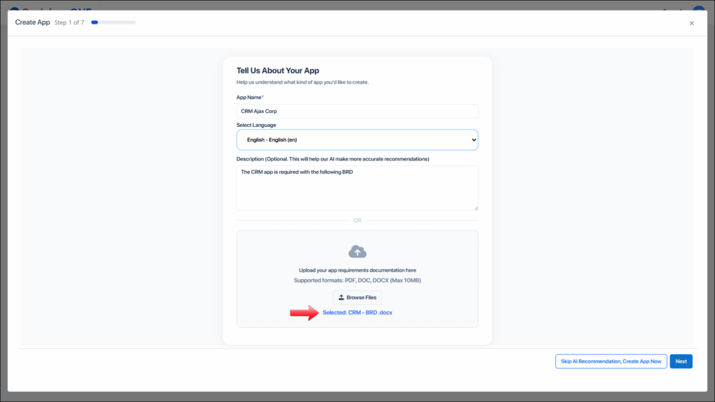 Attach a requirements document if available