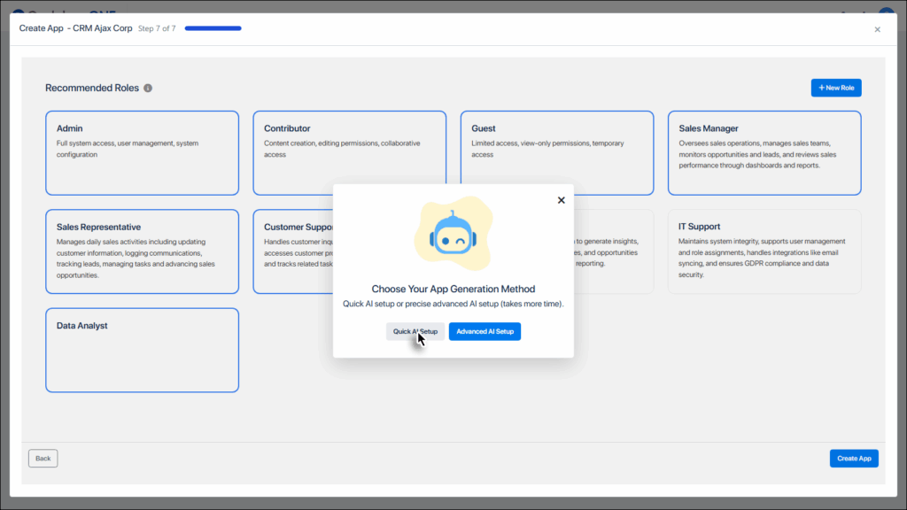 Click the Quick AI Setup button