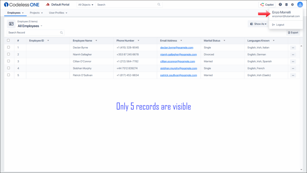 5 records added by limited-access user