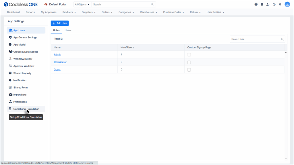 Click the Conditional Calculation option